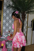 MALIBU PINK HALTER MINI DRESS