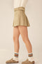 ARMY GREEN SUEDE BELTED SKORT