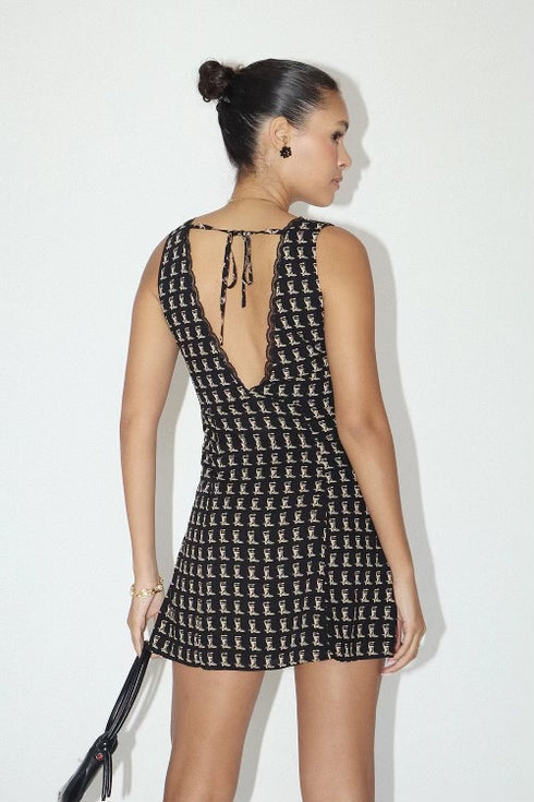 BOOT PATTERN MINI DRESS