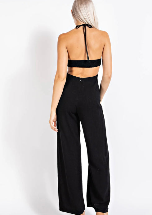 CUT OUT WIDE LEG JUMPSUIT
