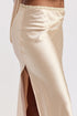 CHAMPAGNE GLOW SATIN MIDI SKIRT