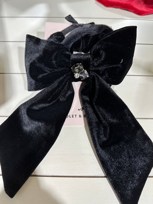 LYDIA BLACK VELVET BOW