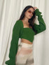 GREEN SWEATER WITH BOLERO SET