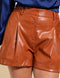 CAMEL LEATHER SHORTS