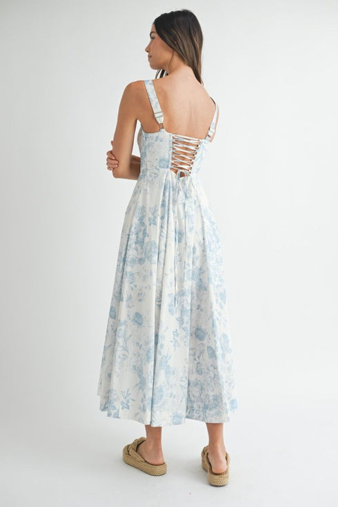 WHISPER BLOOM SMOCKED MIDI DRESS