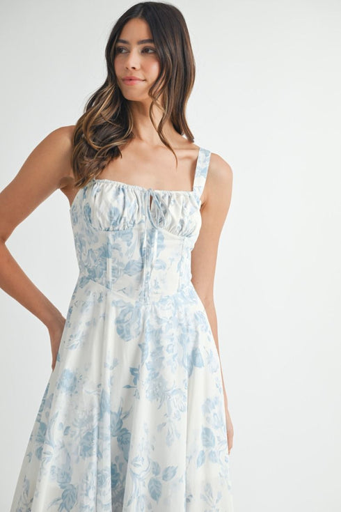 WHISPER BLOOM SMOCKED MIDI DRESS