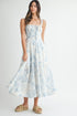WHISPER BLOOM SMOCKED MIDI DRESS
