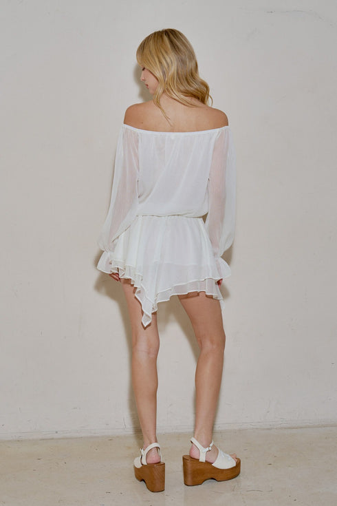 IVORY BREEZE OFF-SHOULDER DRESS