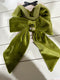 LYDIA GREEN VELVET BOW