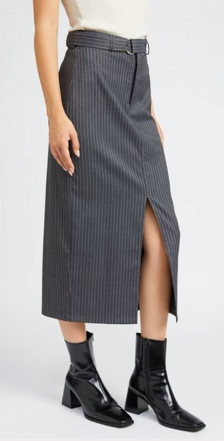 GREY STRIPE LONG SKIRT