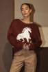 HORSE SWEATER WITH STITCHING HEM