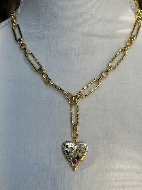 Tinsley Necklace with Multi color stone