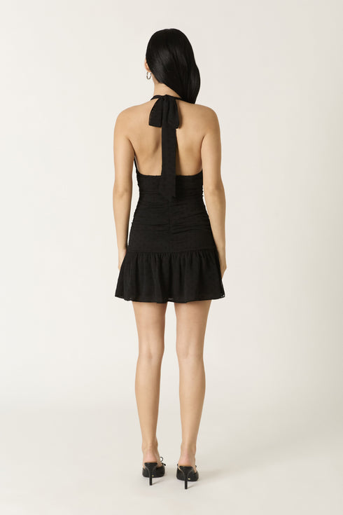 MIDNIGHT ROMANCE HALTER DRESS