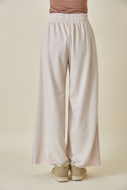 BEIGE WIDE LEG PANTS