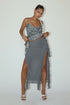 LONG SKIRT W/CASCADE RUFFLE