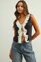 MIDNIGHT RUFFLE TIE TOP