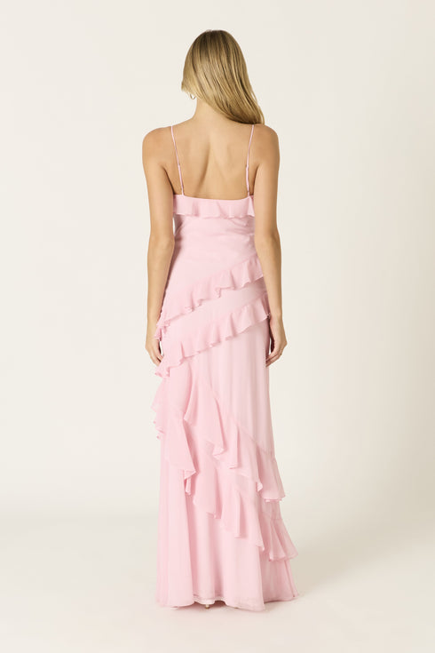 BLUSH CASCADE MAXI DRESS