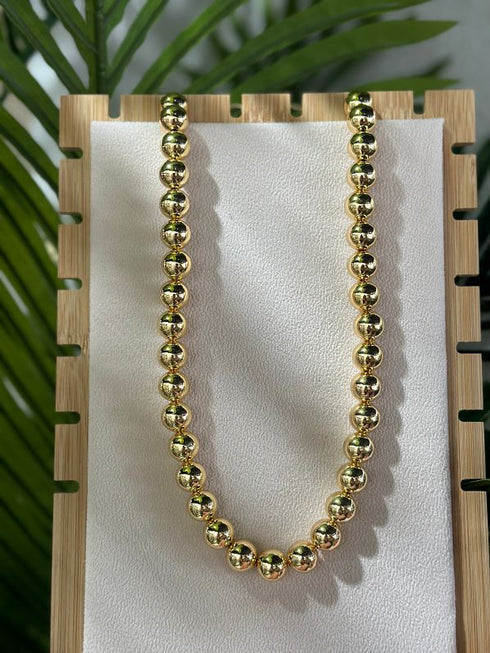 MEDIUM GOLD BALL NECKLACE