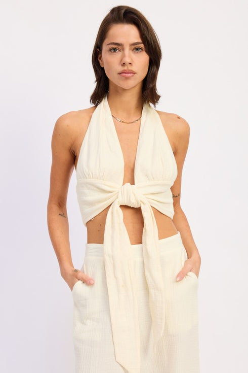 IVORY COAST TIE-HALTER TOP