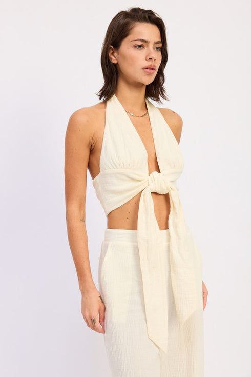 IVORY COAST TIE-HALTER TOP