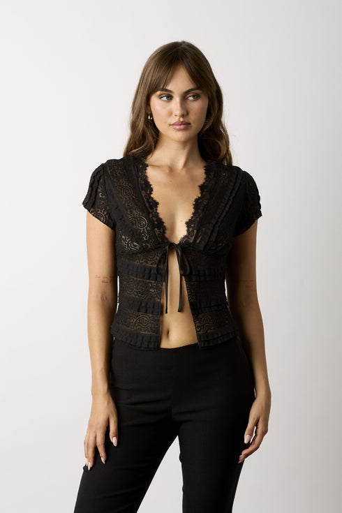 MIDNIGHT ROMANCE LACE TOP