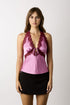 BERRY KISS LACE HALTER TOP