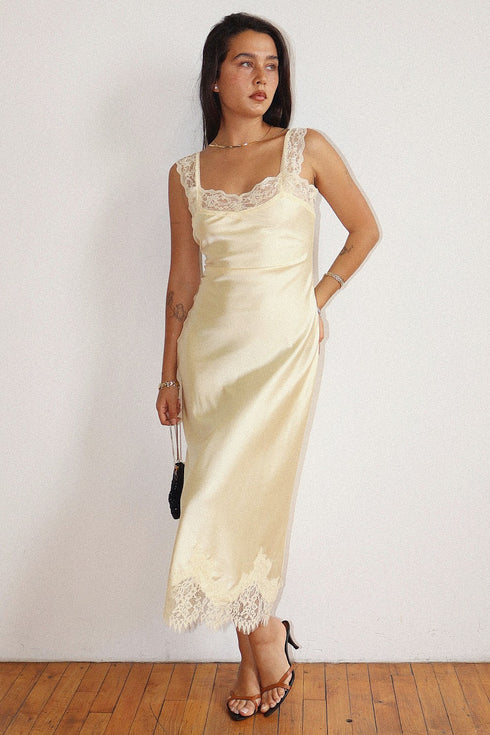 CHAMPAGNE ROMANCE MIDI DRESS