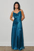 MIDNIGHT LAGOON SATIN MAXI DRESS