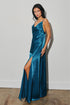 MIDNIGHT LAGOON SATIN MAXI DRESS