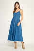 PRAIRIE CHARM DENIM MIDI DRESS