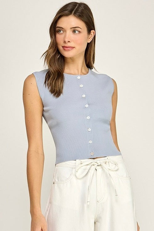 SKYLINE BUTTON KNIT TOP