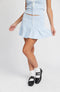 LIGHT BLUE KNITTED TENNIS SKIRT