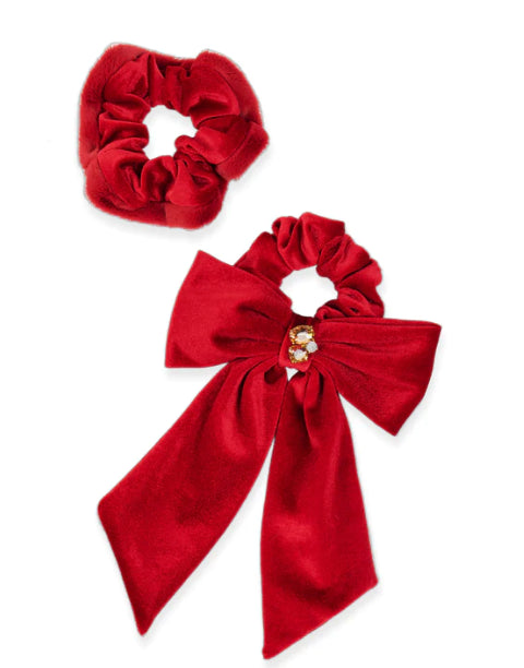 LYDIA RED VELVET BOW
