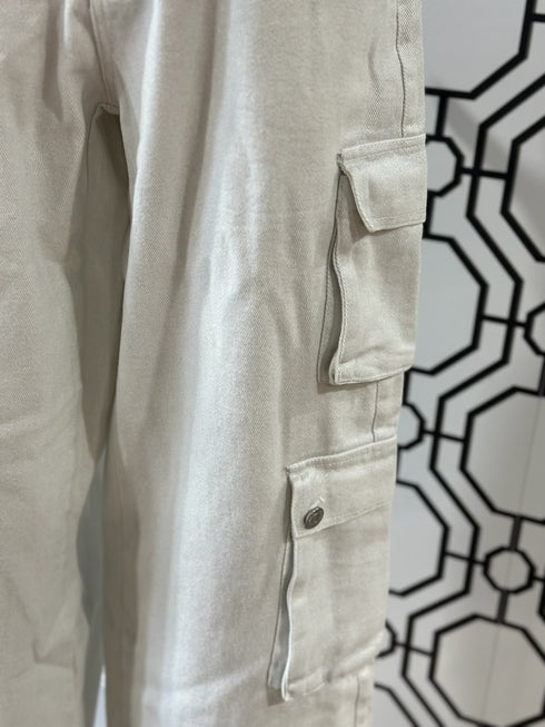 METALLIC CARGO PANTS