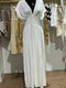 KIMONO SLEEVE SMOCKING DETALED MAXI DRESS