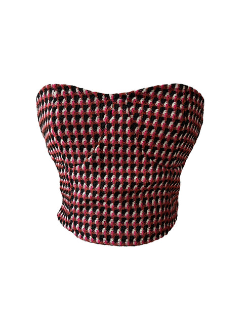BLACK & PINK KNET SQUARE TOP
