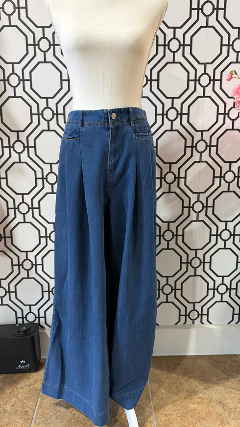 HUDSON FLOW WIDE-LEG DENIM PANTS
