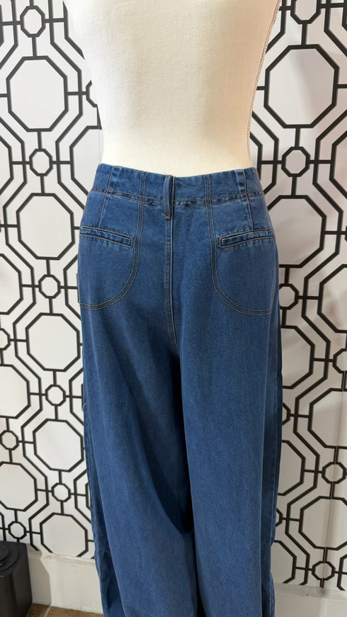 HUDSON FLOW WIDE-LEG DENIM PANTS