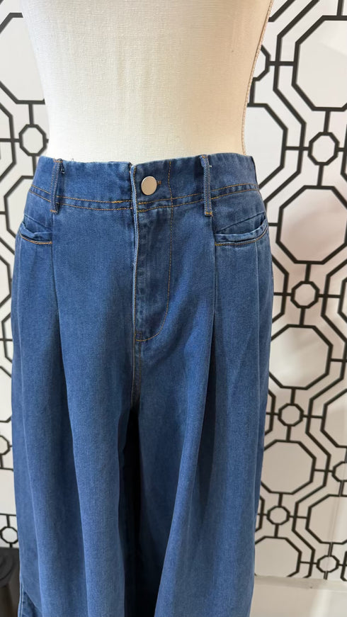 HUDSON FLOW WIDE-LEG DENIM PANTS