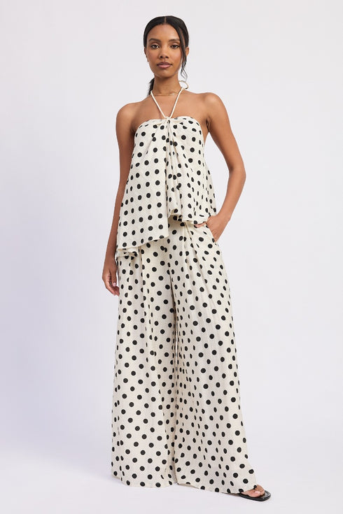 PARIS POLKA HALTER TOP