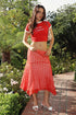 SUNSET MESH MIDI SKIRT