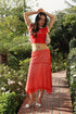 SUNSET MESH MIDI SKIRT