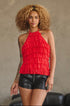 RUFFLED RADIANCE HALTER TOP
