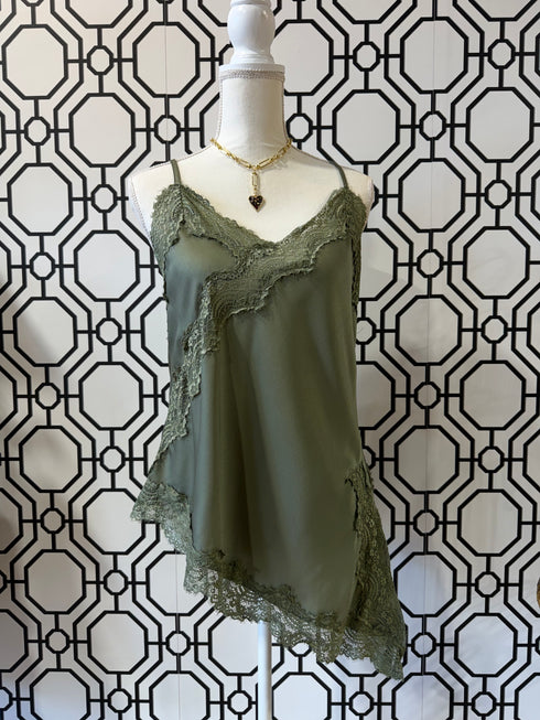OLIVE AFTERGLOW LACE CAMI
