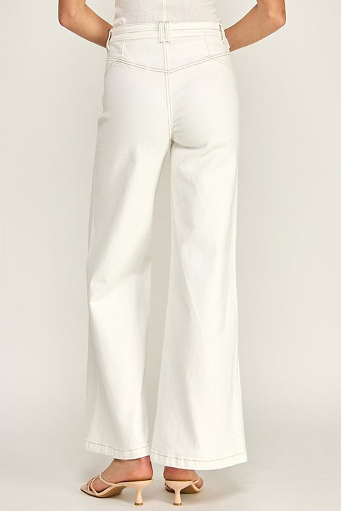 IVORY BREEZE WIDE-LEG PANTS