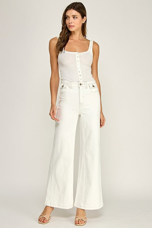 IVORY BREEZE WIDE-LEG PANTS