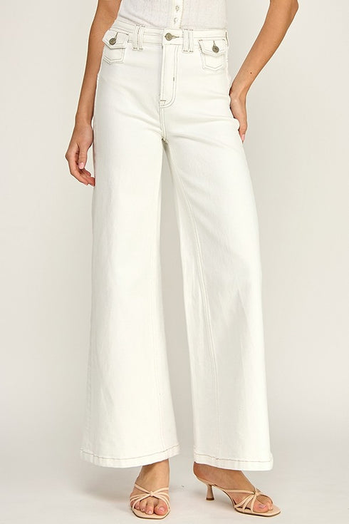 IVORY BREEZE WIDE-LEG PANTS