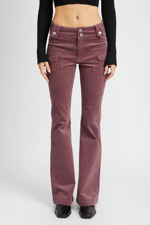 LOW RISE WINE W BELT PANT