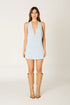 BLUE MIRAGE HALTER MINI DRESS