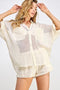 CROCHET TEXTURED KNIT SHIRT